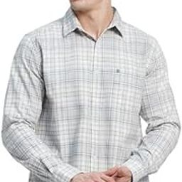 Men Spread Collar Tartan Checked Cotton Casual Shirt-image-35