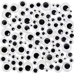 LITTLEMORE - Crafts Googly Moving Eyes - Black/White [5 pcs /10mm, 50 pcs /12mm, 50 pcs/15mm] Eye Balls Pack of 5-image-96
