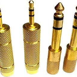 SHOPEE 3.5mm 1/8 inch TRS Plug to 6.35mm 1/4 inch Jack and 3.5mm Female to 6.35 Male Plug Gold Plated Set Audio Stereo Auxiliary Adapter Converter for Headphone, Microphone (4 -Pack)-22