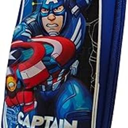 ARTLABEL Superhero EVA Large Capacity Stationery Box 3D Cartoon Pen Pencil case Multi-Compartment for School Students with Zip Closure -Best Birthday Gift for Girls, Boys & Kids (Captain Blue)-image-6