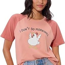 I Don't Do Mornings Women and Girls Short Sleeves Round Neck Pink Graphic Printed Cotton Relaxed Fit T-Shirts-image-36