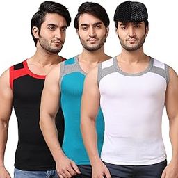 Men's Solid Cotton Gym Vest (Colour May Vary)-image-93