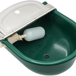 Automatic Float Valve Water Bowl 4L Cattle Drinking Water Trough Plastic Watering Bowl Bucket for Sheep Dog Horse Cow Goat Poultry Watering Supplies(Green)-2
