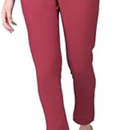 Regular Fit Elastic Waist Cotton Pencil Pant Casual/Formal Trousers with Dual Side Pockets for Women's & Girls-image-61