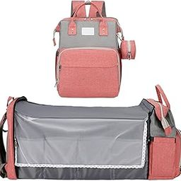 INDIROCKS Diaper Bag Backpack with Changing Station, Foldable Baby Diaper Bags Large Capacity Waterproof USB Charging Port, Mummy Bag for Baby Boy Girl-image-117