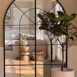 MKH KRAFTS-Home Wall Decor, Metal Wall Decor Window Arch Design Modern Wall Sculptures Hanging for Living Room Mirror Frame, Wall Mounted, for Room, Bedroom, Office (Black)-29