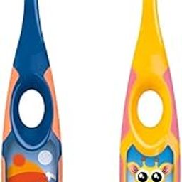 Jordan Baby Soft Bristles With Traveling Case Bpa-Free Manual Toothbrush Gentle To Teeth And Gums For 3-5 Years (Random Colour)-Pack Of 2,Yellow-11