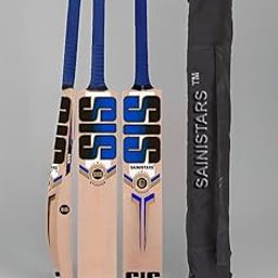 Sainistars Tennis bat Full Size Popular Cricket Bat for Play for Tennis Balll, Plastic Ball, Leather Ball, Rubber Ball (Blue bat with Cover)-image-42