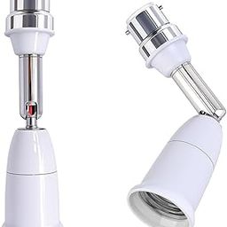 ELEPHANTBOAT® B22 to E27 Light Socket Converter Extender,Flexible 360° Rotatable Adapter for B22 to E27 Bulb,Bulb Lamp Holder Extender Holder Socket Fit for LED CFL Halogen-13