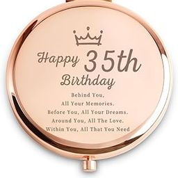 35th Birthday Gifts for Women - Personalized 35 Year Old Birthday Gift Ideas for Wife, Girlfriend, Niece, Daughter, Sister, Aunt, Best Friends, BFF, Coworkers - Engraved Compact Mirror-37