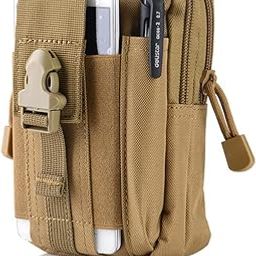 Men Tactical Pouch Belt Waist Pack Bag Small Pocket Military Waist Pack Running Pouch Travel Camping Bags Tactical Pouch (Khaki)-image-29