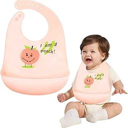 FunBlast Silicone Baby Bib with Adjustable Strap - Waterproof Baby Bib for Feeding & Weaning, Non Messy Easy to Clean, Baby Bibs, Reusable Bibs for 6 to 12 Months Babies, Toddlers-21
