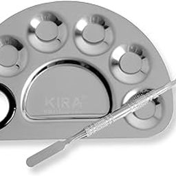 Kira Stainless Steel Professional Beauty Salon Color Cream Cosmetic Mixing Makeup Palette, Spatula Makeup Artist Nail Art Tool (half round 2pcs)-45