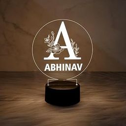 Gift Me Bazar Personalized Name Acrylic Led Lamp for Home & Office Desk Table Decor Light | Warm White Light & USB Powered | Gift for Friends Parents & Loveable Person-28