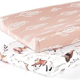 Stretch Ultra Soft Jersey Knit Changing Pad Cover Set 2 Pack，Cradle Sheet Change Table Sheets Fit 32"/34" x 16" Pads…-picture-15