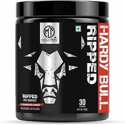 MuscleTrail HARDY BULL RIPPED Pre-Workout – Berry Punch | Explosive Energy & Focus | 30 Servings | No Colors, No Fillers | Advanced Performance Formula (180G, Strawberry Mango)-5