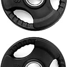FITTTECH Tri Grip Olympic Weight Plate with Handles & 51MM Diameter, Rubber Coated Professional Weight Plate Pair for Dumbbells & Exercise, Spare Gym Weight Plates for Strength Training, Dumbbell Plates, with Tri-Grip, Rubber Weights (5kg set of 2)-image-17