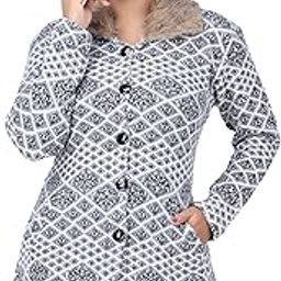 Women Computer Design Knitted Woolen Winter Wear Fur Collared Long Cardigan for Women (BINDU Fur)-image-35