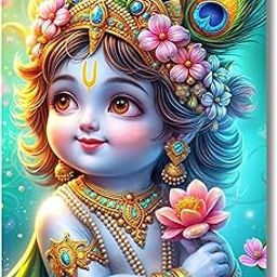 DIVARTH Baby Krishna Poster for Pregnant Ladies – 12x18 Inch, Cute Bal Gopal Kanha Ji Photo for Bedroom Wall Decoration | Hindu God Poster for Room & Pooja-image-15