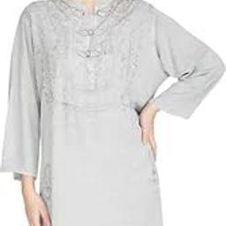 Women's Plus Size Tunic Tops Summer Long Sleeve Round Neck Blouses-Dress Ruffle Flowy Up T Shirts-image-64