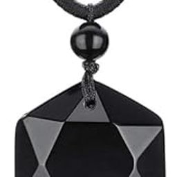 Black Tourmaline Star Of David Shape Lucky Charm Crystal Pendant-image-75