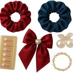 10Styl Rakhi Gift combo/Hamper for Women & Girls – 6-Piece Set with Satin Scrunchies, Press-On Nails (24 pcs), Pearl Claw Clip, Bracelet & Rakhi Card – Multicolor Combo-image-84