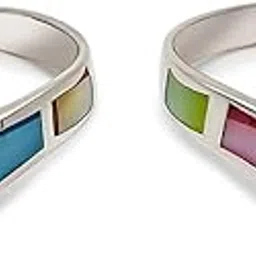 silberry 925 Sterling Silver Coloured Vanki Toe Rings (MOP) for Women-picture-29