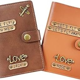 Personalized Couple Passport Cover Combo Set, PU Leather Travel Wallets with Name & Charm, Custom His & Her Passport Holders, Honeymoon Gift for Couples, Anniversary.(Brown,Tan Brown)-image-82