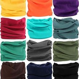 Headwear Head Wrap Sport Headband Sweatband 220 Patterns Magic Scarf 12PCS & 6PCS 12 in 1 By VANCROWN (12PCS.Solid Color)-image-28