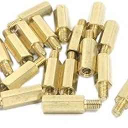 Aexit M3 (PCB board) x 15mm x 21mm Male to Female Gold Tone Brass Pillar PCB Hexagonal Nut Standoff Spacer (54ry853qf213) 20 Pcs-image-6
