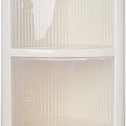 GRACIO Jumbo Delux 3 Tier Bathroom Corner Shelf, Wall Mounted Storage Shelf with 3 Translucent Doors, Premium Plastic Cabinet for Kitchen, Bathroom, Living Room, Office, Stylish Corner (Ivory)-image-29
