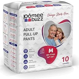 Pomee Buzz Adult Diaper Pants | Pull-Ups for Waist 60-85 cm (24-33 in) | High Absorbency | Overnight Protection | Unisex Incontinence Underwear | Disposable | Size - M (10 Pcs)-image-34