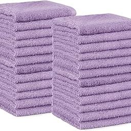 AmazonBasics Cotton Washcloth/Face Towel - 448 GSM - Pack of 24, Lavender-image-22