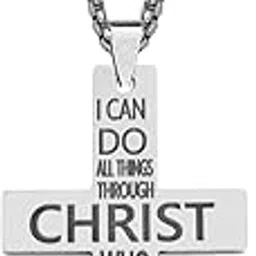m men style Cross Necklace Bible Verse Stainless Steel Pendant Chain for Men Jewelry Gift LCSPn202358-picture-41