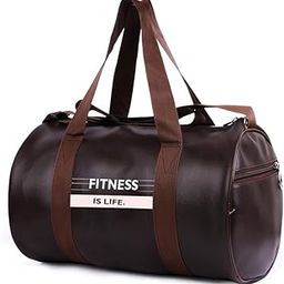 20L Leather Sports Fitness Gym Bag for Man | Gym Bag with Shoe Compartment & Adjustable Strap (Brown)-image-69