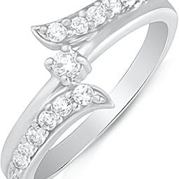 Cz Collection Brass and Cubic Zirconia Infinity Ring for Women-image-40