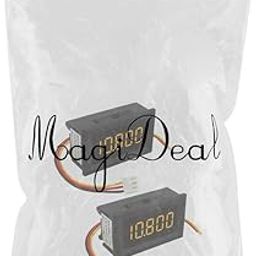 Lyla 2PCS DC 3.5-30V Mini 5 Digit Digital LED Voltmeter Volt Meter Yellow Words-27