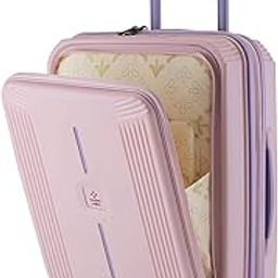 Alexandria Hard-Sided Polypropylene TSA Lock 8 Wheels Double Spinner Cabin Luggage with Laptop Compartment Peach Grey 20 inch |55cm Trolley Bag|Small Cabin Luggage-image-24
