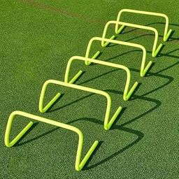 Navrang Agility Hurdles for Sports Training, 6 inches Height, Running and Jumping Drills, Football, Exercise Equipment, Pack of 3, Yellow and Green-image-92