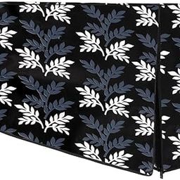 MAHAL CREATION Non Woven 50 Inch Led Tv Cover, Waterproof and Dustproof Cover with Transparent Polythene Layer Suitable for All Brands Led Tv (Black Leaf)-27