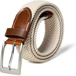 Braided Canvas Stretchable Leather Belt, Premium Woven fabric Adjustable & Hole Free Belt for Men & Women (Black, Brown, Cream Black, Cream Brown)-image-6