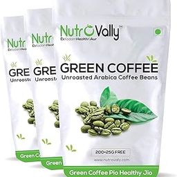 NutroVally Green Coffee Beans for Weight Loss | Unroasted Arabica, Antioxidant-Rich Natural Coffee | Pack of 3, 225g Each-image-41
