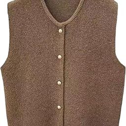 ™ Women Knit Cardigan Vest Button Waistcoat for Commuting Indoor Office Coffee | Coats & Jackets | Womens Clothing-image-46