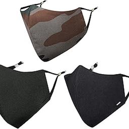 MASQ By Q-One Camouflage 4 Layer, Reusable, with Ear Adjusters, Anti-Bacterial (BFE>99%) Cotton Cloth Face Mask for Men, Boys (Large, Black-Green-Camouflage)-24