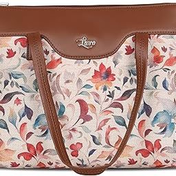 Printed Vegan Leather Handcrafted Women's Office Bag Ladies Shoulder for College Girls Tote Bag-5