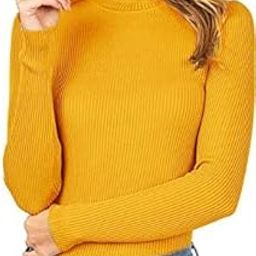 RZLECORT Ribbed Sweatshirt Casual Wear Highneck/Full Sleeves Tops for Women and Girls-image-48
