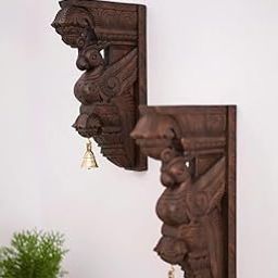 Timberdec Wooden Hand Carved Wall Bracket, Parrot Wall Bracket,Lamp Hanging Hook,Door Entrance of House, Wall Decor (Pack of 1)-image-58