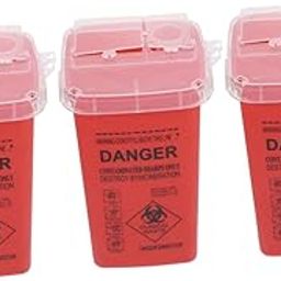 SEWOART 3pcs Sharps Container Flip Open Lid Waste Sharps Bin for Needle Disposal Portable Collector for and Travel Use-image-44