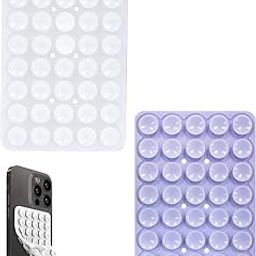 2 PCS Phone Suction Sticker, Suction Phone Case, Mobile Back Holder, Content Creator Essentials for Videos, Accessory Compatible Mirror, Hands-Free Mobile Holder Grip (Purple, White)-27