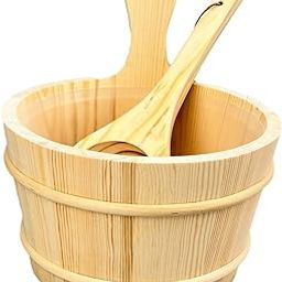 CALANDIS® Sauna Wood Bucket Set Portable 5 L Sauna Accessories for Bath Sauna Bathroom | Saunas | Pools & Spas | Yard, Garden & Outdoor Living-32